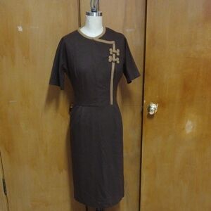 1950s Wool Wiggle Dress